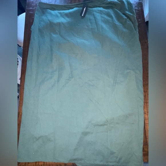 PrettyLittleThing Plus Green ORing Split Leg Midaxi Skirt NWT 24 linen blend - Picture 12 of 14